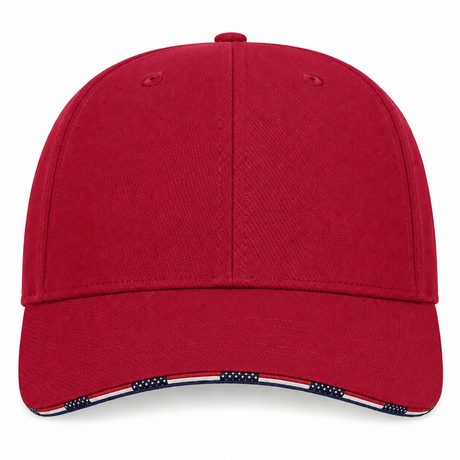 JOE829 Joe's USA Americana Flag Sandwich Cap - Deep Red (Front)