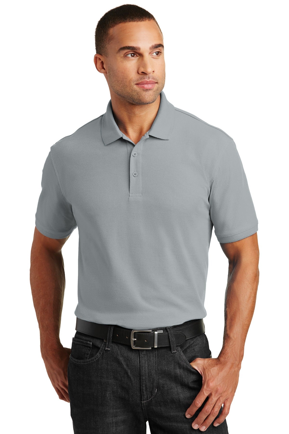 Port Authority ® Core Classic Pique Polo. K100 - Gusty Grey - Port Authority K100 Polos/Knits Port Authority