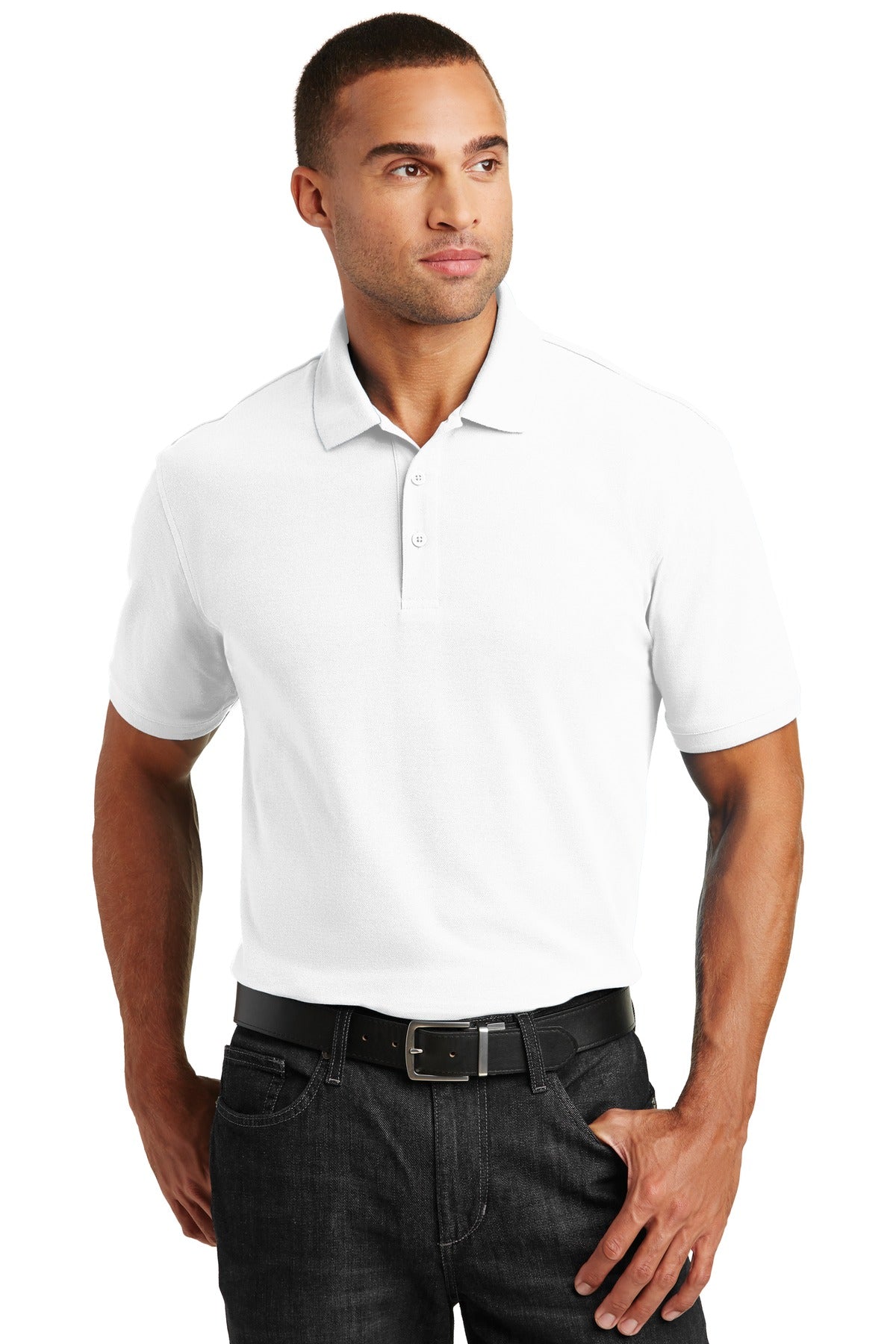 Port Authority ® Core Classic Pique Polo. K100 - White - Port Authority K100 Polos/Knits Port Authority White XS