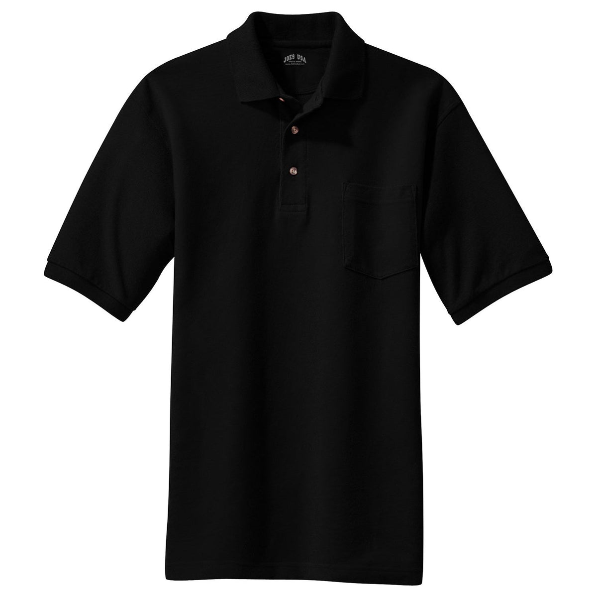 Mens Pique Knit Polo with Pocket Polos/Knits Joe's USA X-Small Black