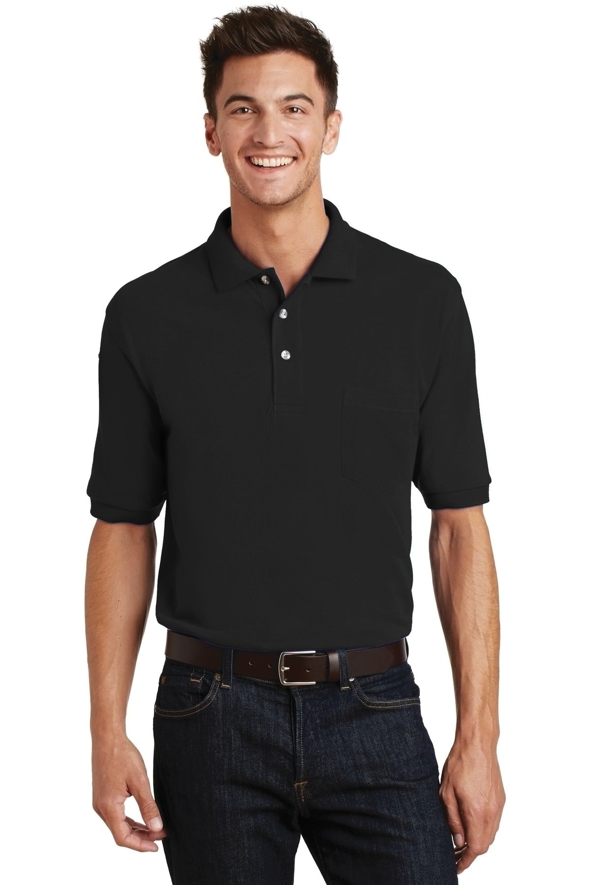 Port Authority K420P Heavyweight Cotton Pique Polo with Pocket Wholesale