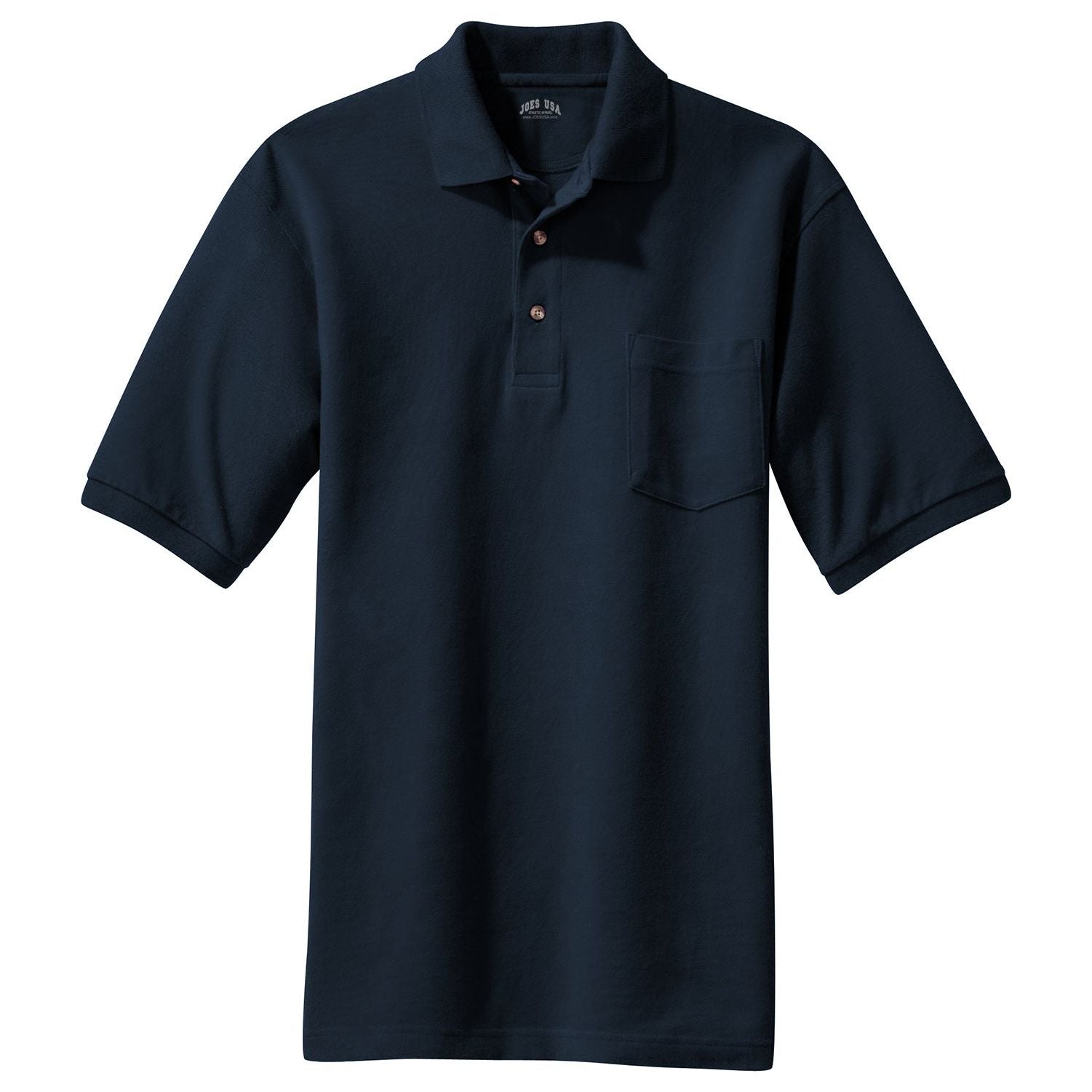 Mens Pique Knit Polo with Pocket Polos/Knits Joe's USA X-Small Navy