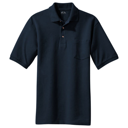 Mens Pique Knit Polo with Pocket Polos/Knits Joe's USA X-Small Navy