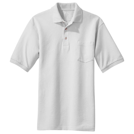 Mens Pique Knit Polo with Pocket Polos/Knits Joe's USA X-Small White