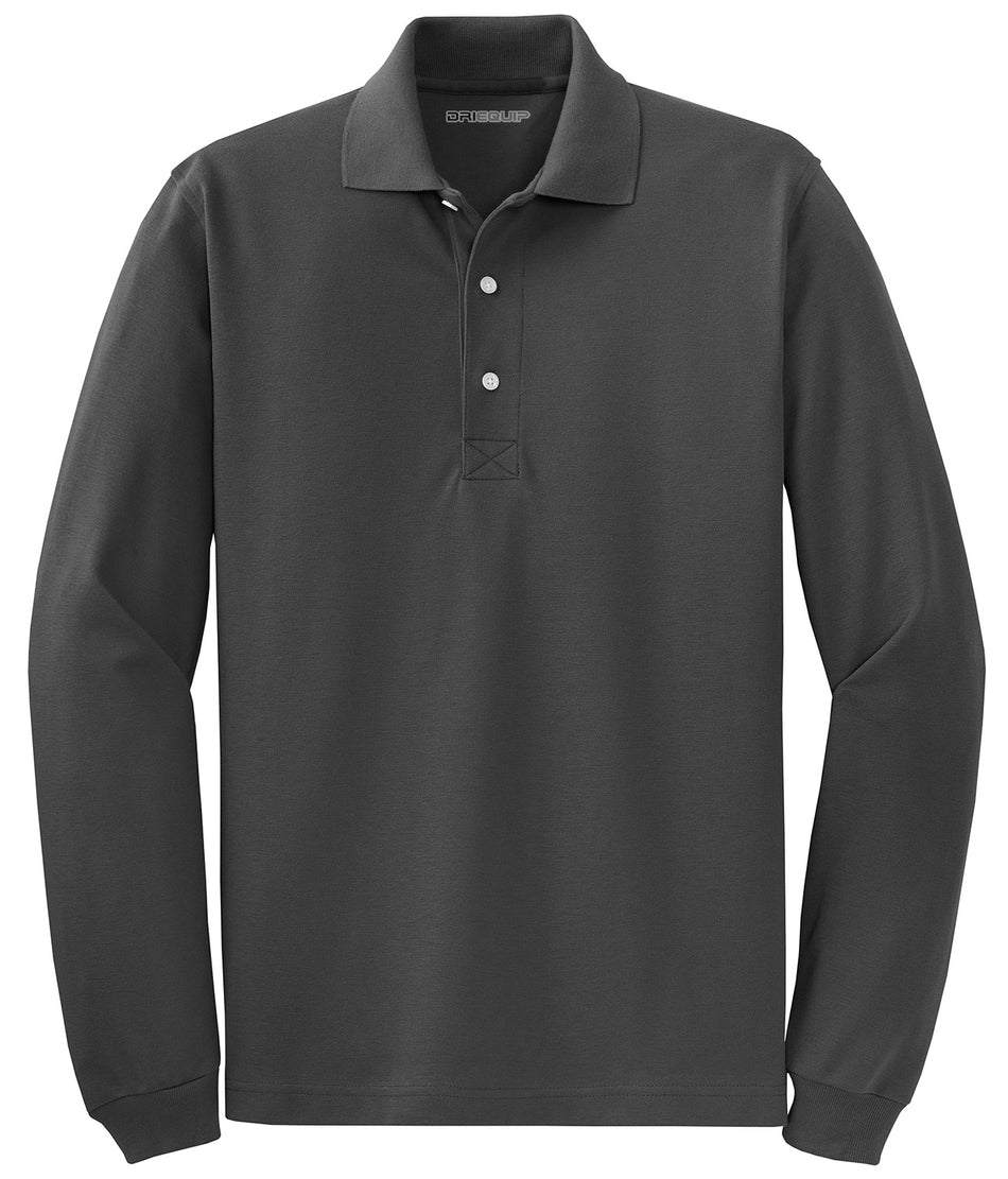 Men's Rapid Dry™ Long Sleeve Polo Polos/Knits Joe's USA Charcoal X-Small