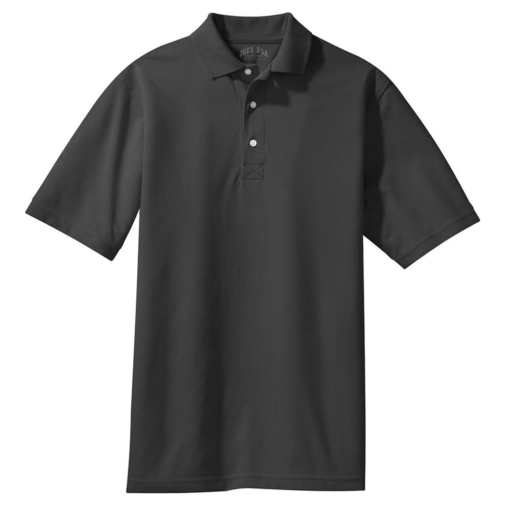 Mens Tall Rapid Dry Polo Polos/Knits Joe's USA Charcoal Large Tall