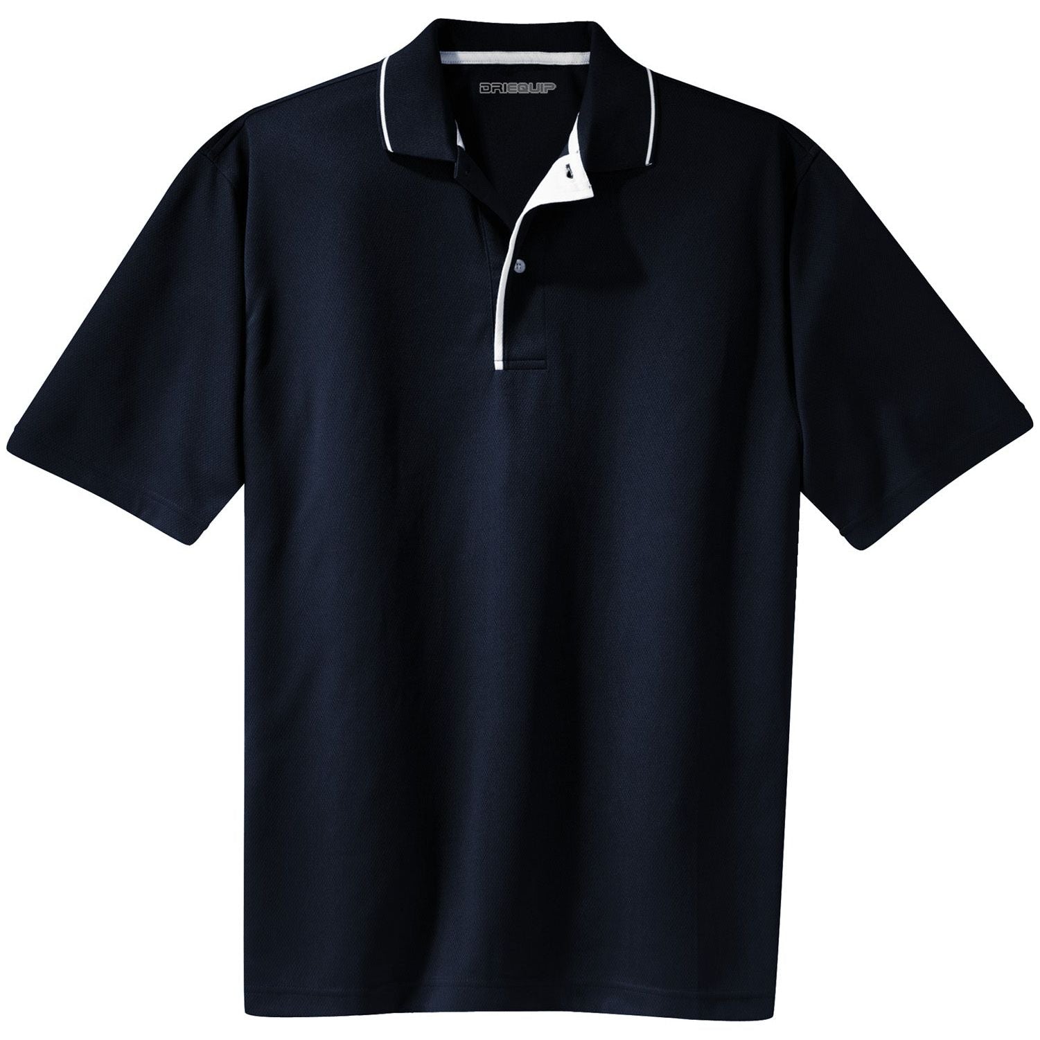 Men's Dri-Mesh Polo with Tipped Collar and Piping Polos/Knits DRI-EQUIP Navy / White X-Small