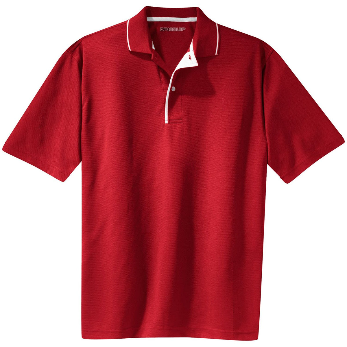 Men's Dri-Mesh Polo with Tipped Collar and Piping Polos/Knits DRI-EQUIP Red / White X-Small