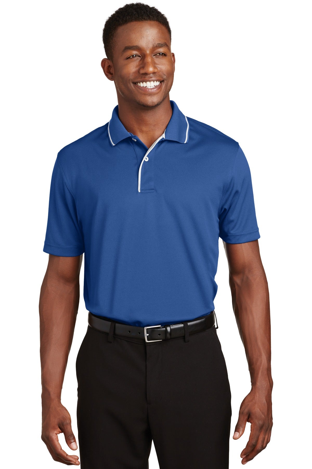 Sport-Tek ® Dri-Mesh ® Polo with Tipped Collar and Piping. K467 - Sport-Tek K467 Polos/Knits Sport-Tek Royal/ White XS