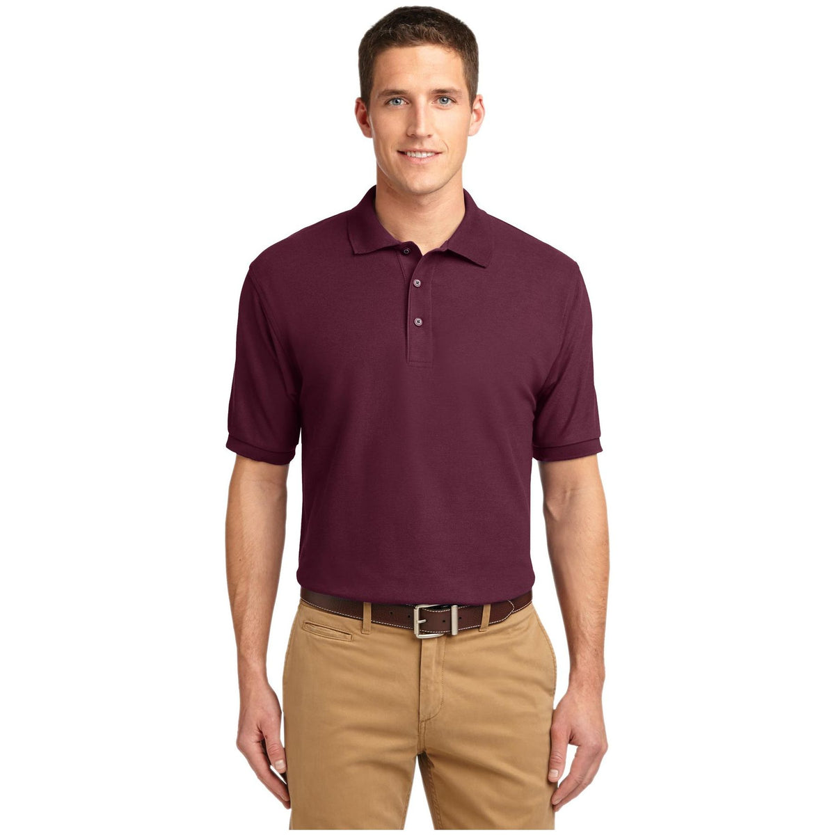 Port Authority ® Extended Size Silk Touch™ Polo K500ES - Port Authority K500ES Polos/Knits Port Authority Burgundy 10XL