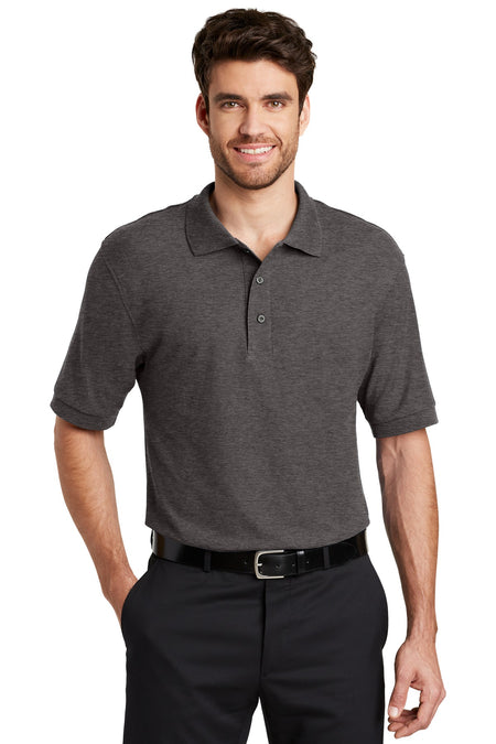 Port Authority ® Silk Touch™ Polo K500 - Charcoal Heather Grey - Port Authority K500 Polos/Knits Port Authority