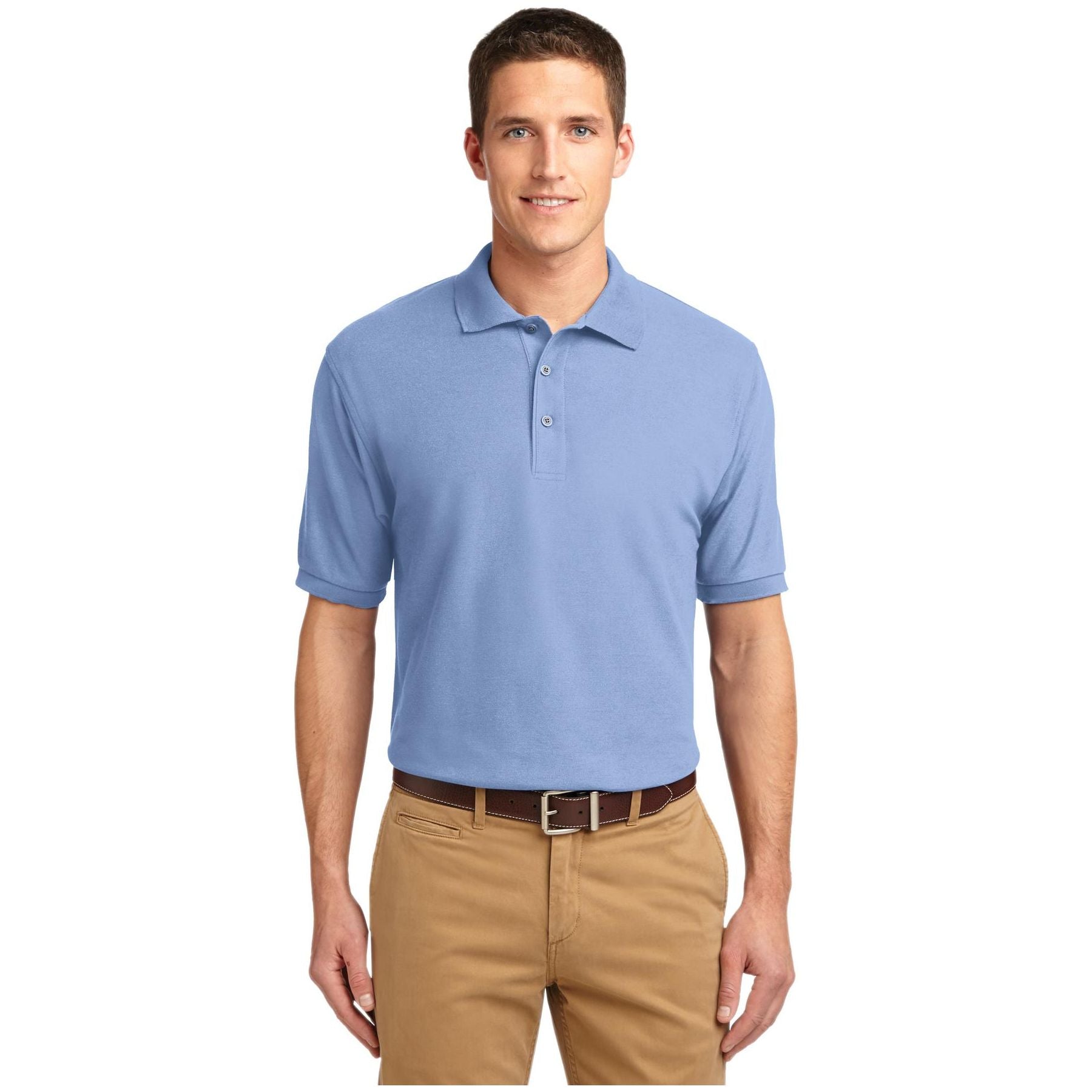 Port Authority ® Extended Size Silk Touch™ Polo K500ES - Port Authority K500ES Polos/Knits Port Authority Light Blue 10XL