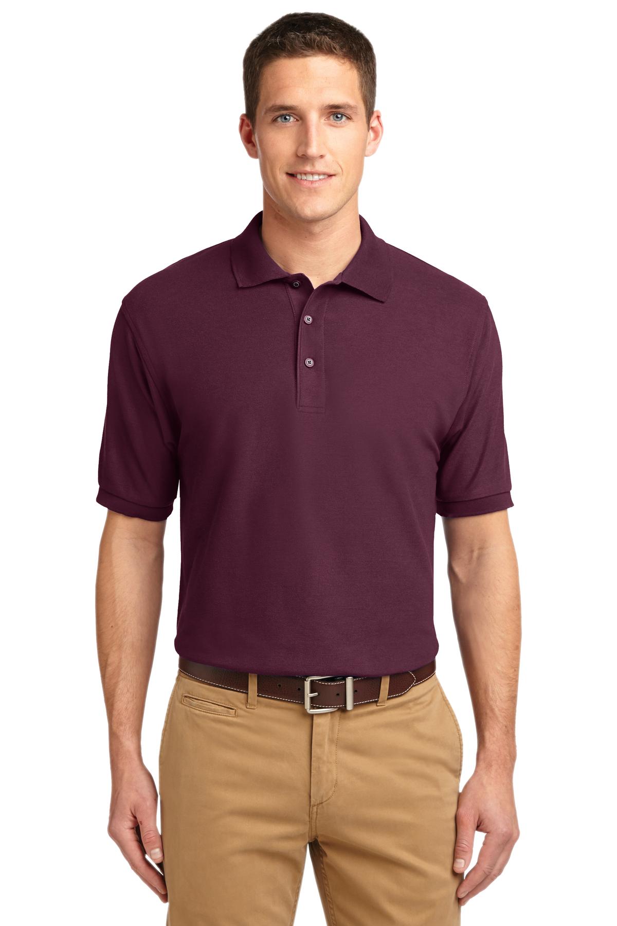 Port Authority ® Silk Touch™ Polo K500 - Maroon - Port Authority K500 Polos/Knits Port Authority