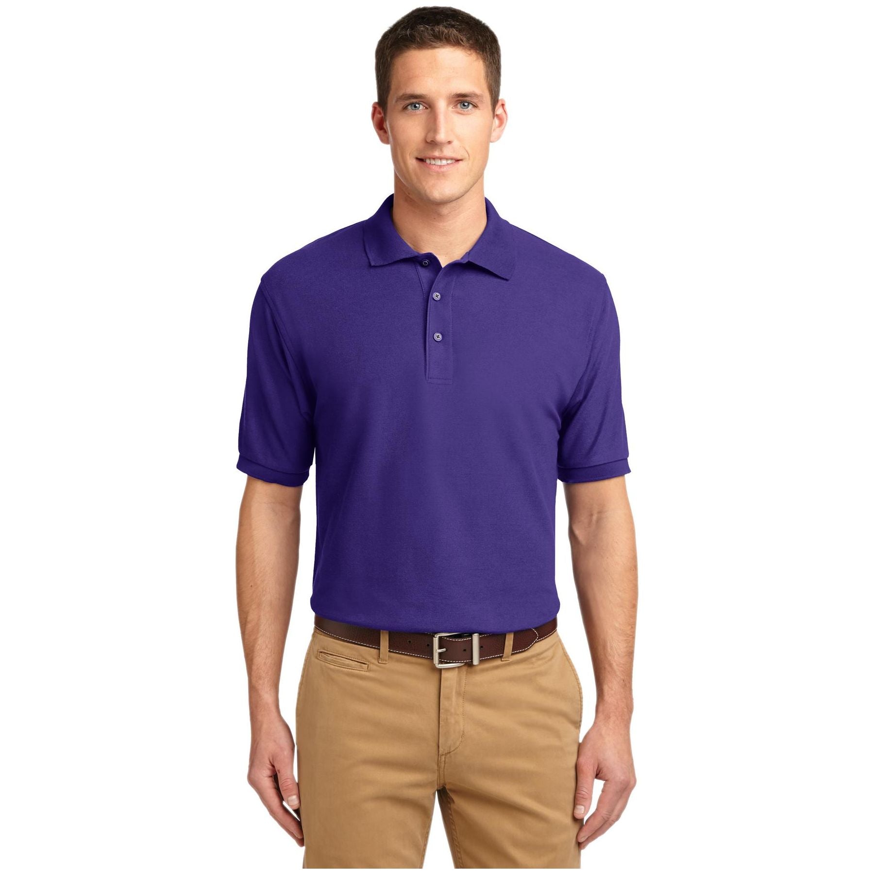 Port Authority ® Extended Size Silk Touch™ Polo K500ES - Port Authority K500ES Polos/Knits Port Authority Purple 10XL