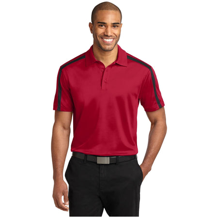 Port Authority ® Silk Touch™ Performance Colorblock Stripe Polo. K547 - Port Authority K547 Polos/Knits Port Authority Red/ Black XS