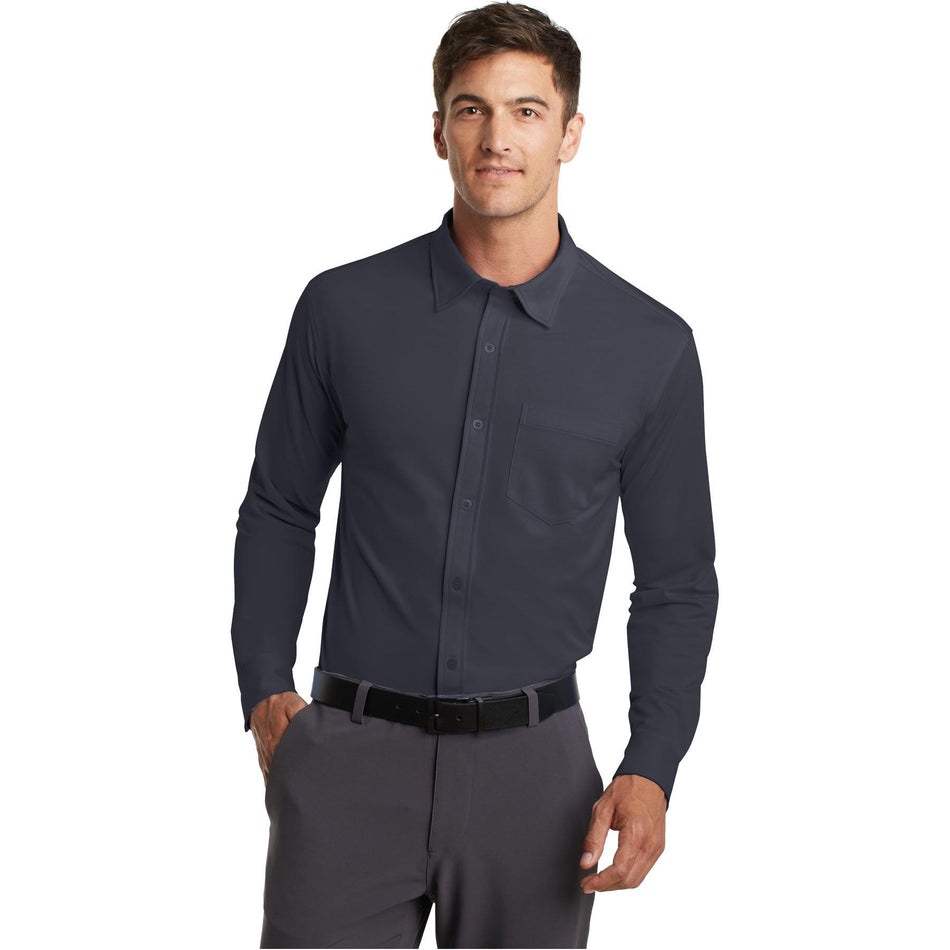 Port Authority ® Dimension Knit Dress Shirt. K570 - Port Authority K570 Polos/Knits Port Authority Battleship Grey XS