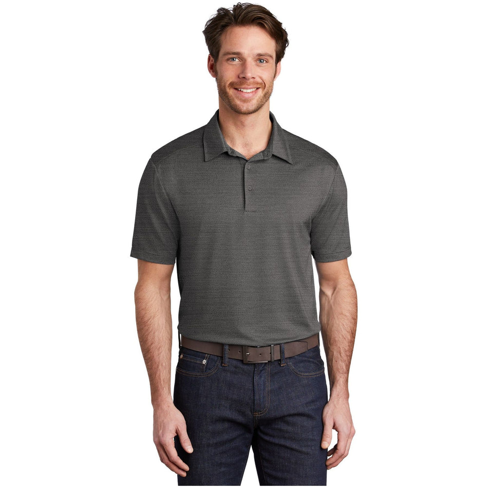 Port Authority ® Stretch Heather Polo K583 - Port Authority K583 Polos/Knits Port Authority Black/ Thunder Grey XS