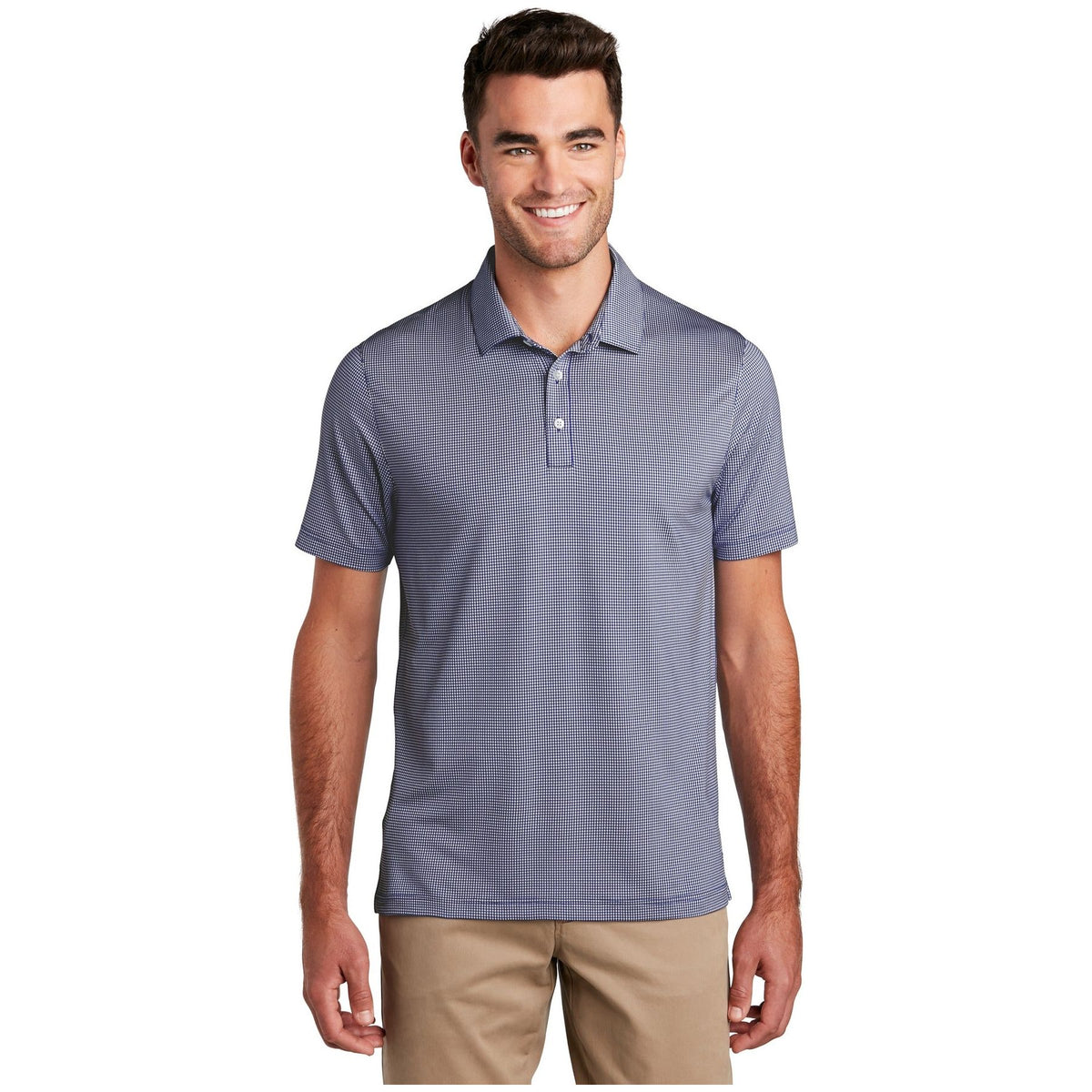 Port Authority ® Gingham Polo K646 - Port Authority K646 Polos/Knits Port Authority True Navy/ White XS