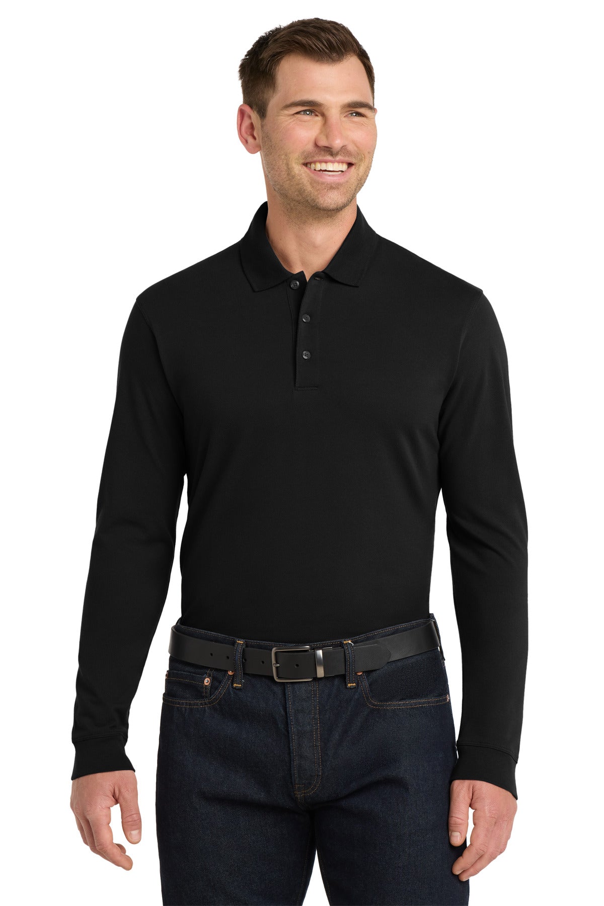 Port Authority ®  EZCotton ®  Long Sleeve Polo. K8000LS - Port Authority K8000LS