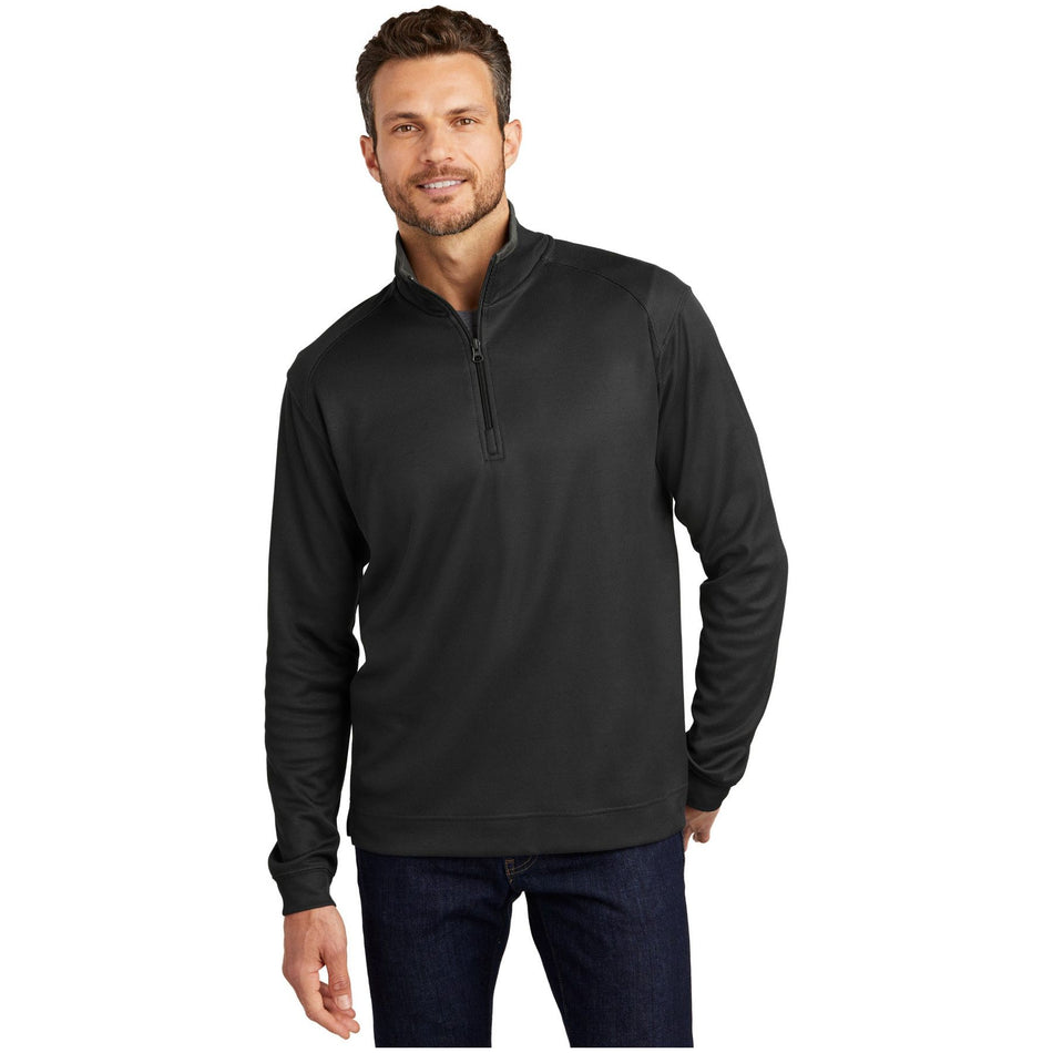 Port Authority ® Vertical Texture 1/4-Zip Pullover. K805 - Port Authority K805 Outerwear Port Authority Black/ Iron Grey XS