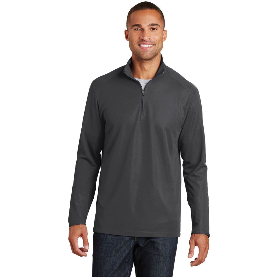 Port Authority ® Pinpoint Mesh 1/2-Zip. K806 - Port Authority K806 Activewear Port Authority Battleship Grey XS