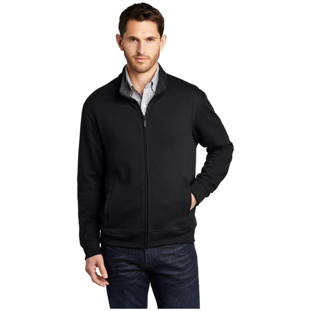 Port Authority ® Interlock Full-Zip. K809 - Port Authority K809 Sweatshirts/Fleece Port Authority Deep Black/ Charcoal Heather XS