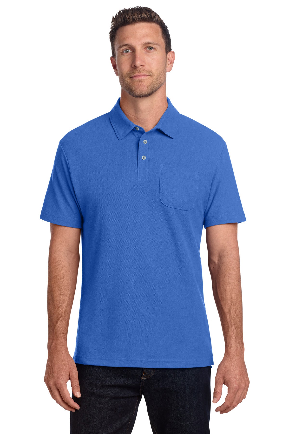 Port Authority K868 C-FREE Cotton Blend Pique Pocket Polo Wholesale Blank