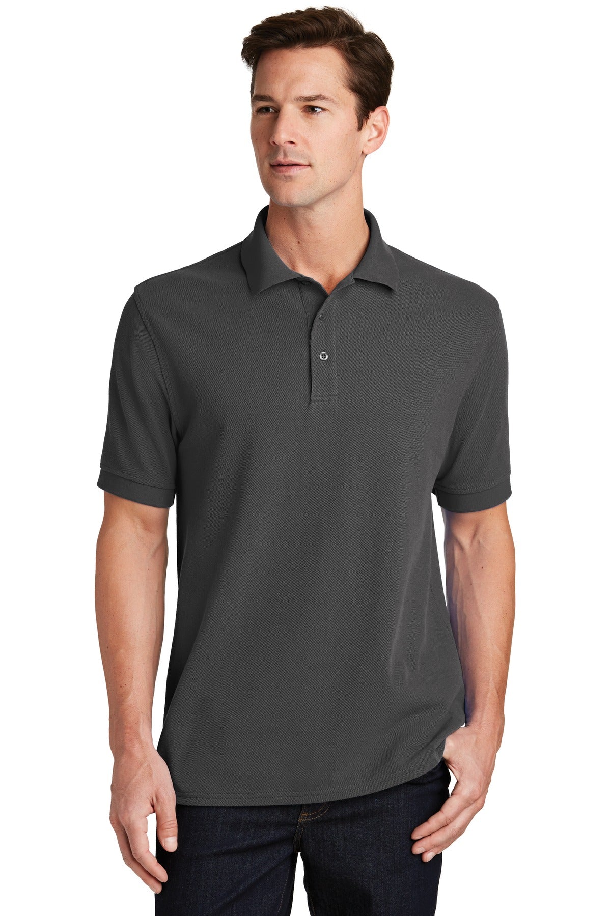 Port & Company ® Combed Ring Spun Pique Polo. KP1500 - Port & Company KP1500 Polos/Knits Port & Company Charcoal XS