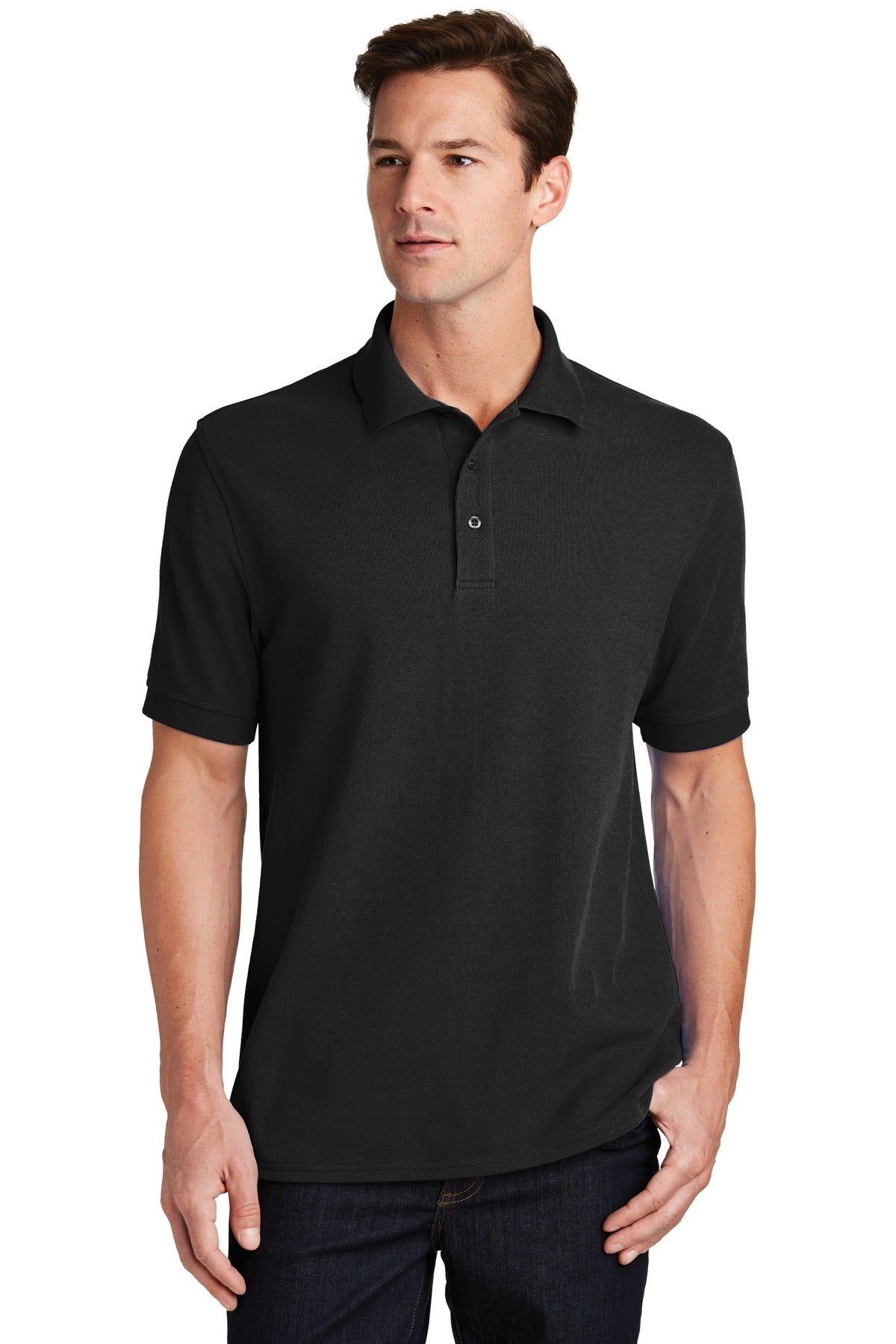 Port & Company ® Combed Ring Spun Pique Polo. KP1500 - Port & Company KP1500 Polos/Knits Port & Company Jet Black XS