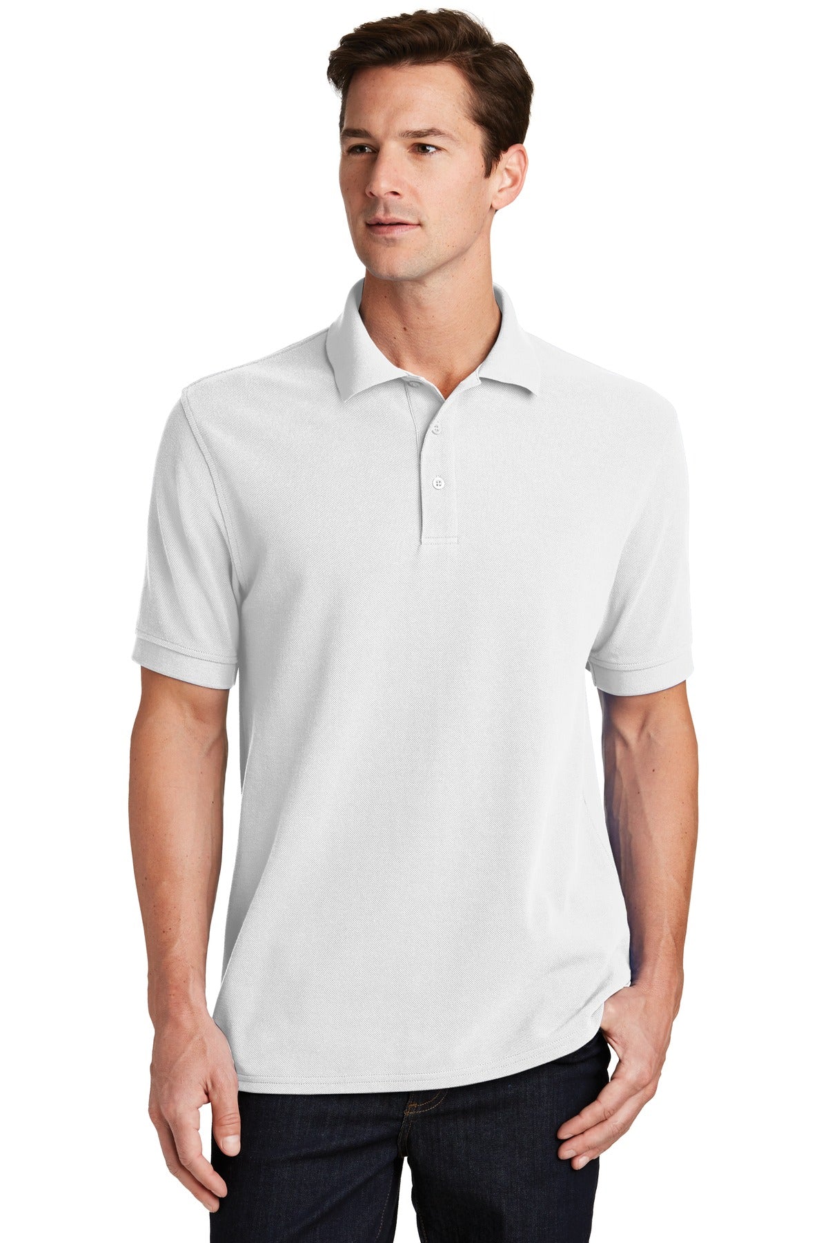 Port & Company ® Combed Ring Spun Pique Polo. KP1500 - Port & Company KP1500 Polos/Knits Port & Company White XS