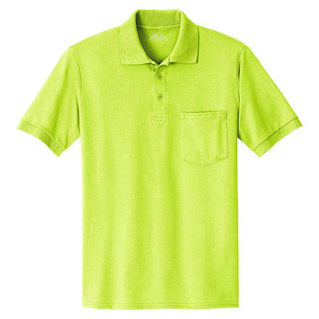 Mens 5.5-Ounce Jersey Knit Pocket Polo. Adult Sizes: S-6XL Polos/Knits Joe's USA Small Safety Green