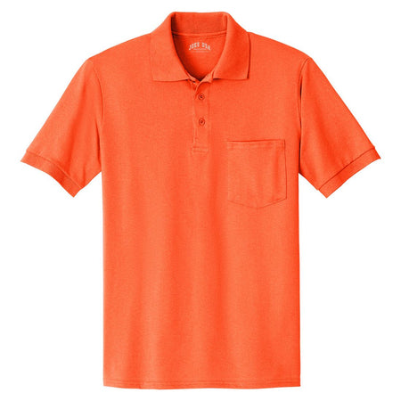 Mens 5.5-Ounce Jersey Knit Pocket Polo. Adult Sizes: S-6XL Polos/Knits Joe's USA Small Safety Orange