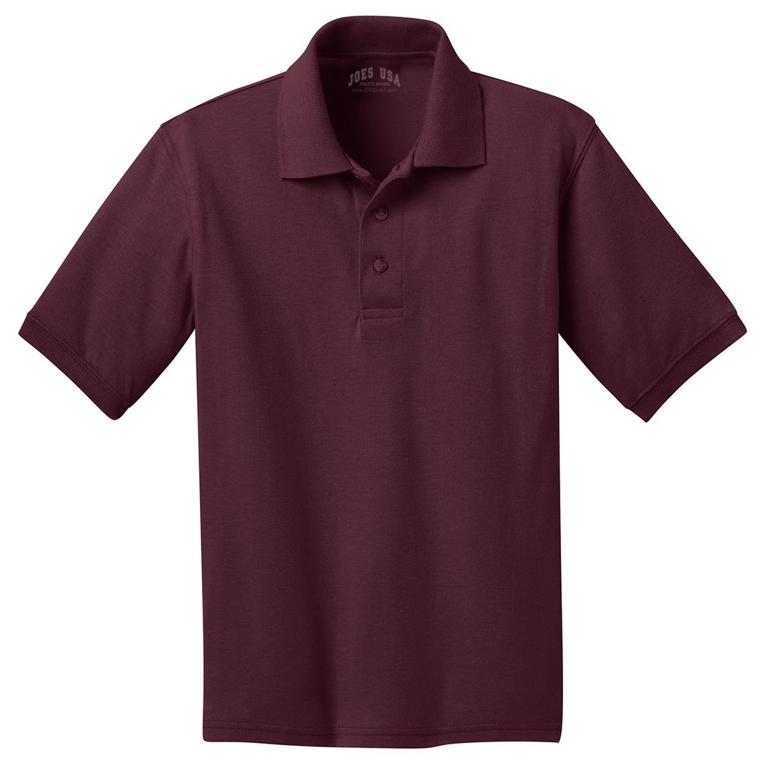 Youth 5.5-Ounce Jersey Knit Polo Polos/Knits Joe's USA Athletic Maroon Youth X-Small