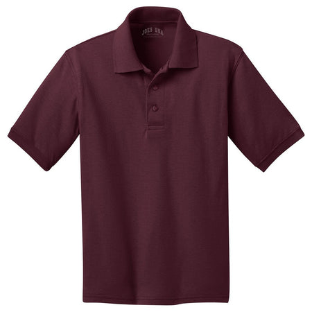 Youth 5.5-Ounce Jersey Knit Polo Polos/Knits Joe's USA Athletic Maroon Youth X-Small