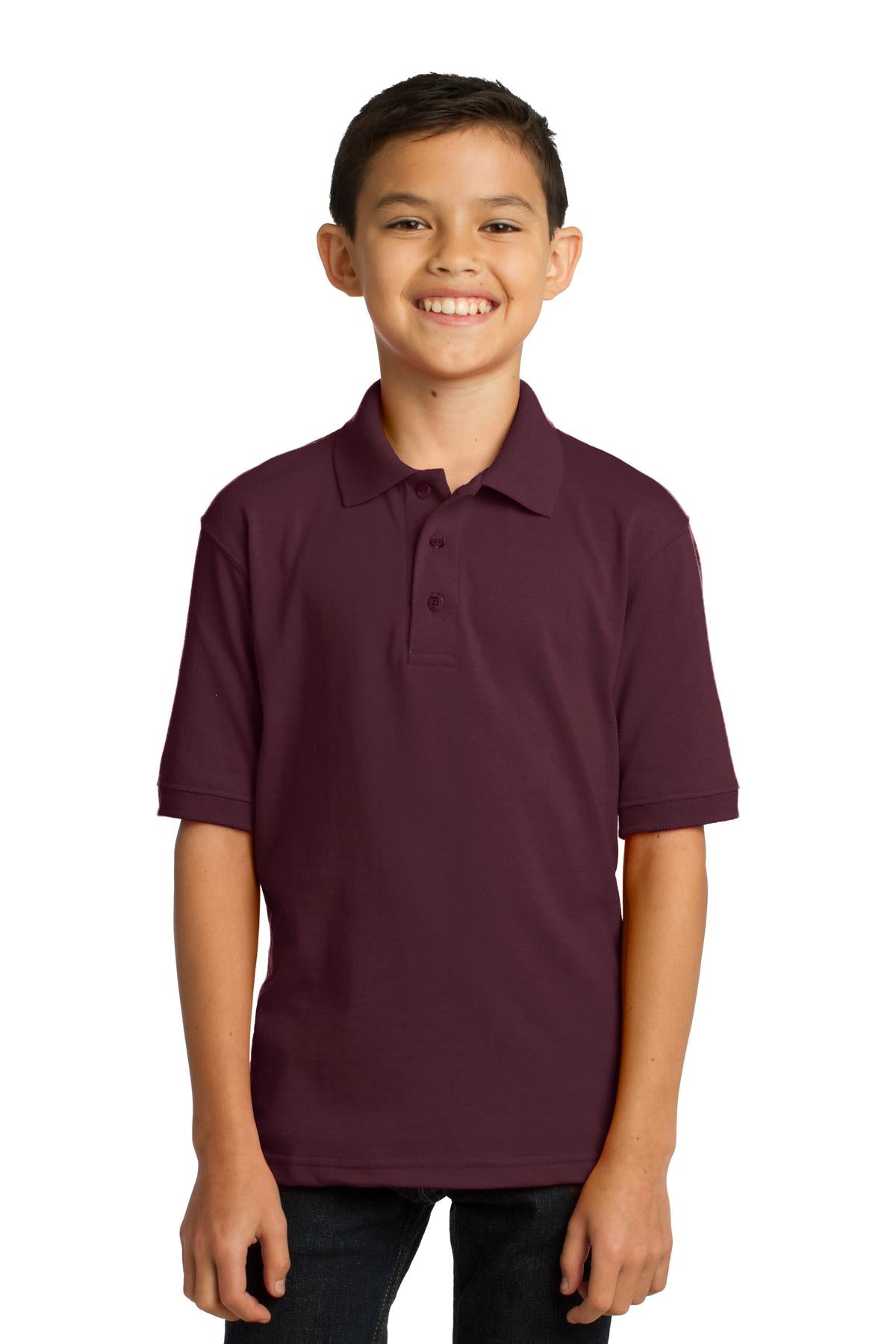 Port & Company ® Youth Core Blend Jersey Knit Polo. KP55Y - Port & Company KP55Y Polos/Knits Port & Company Athletic Maroon XS