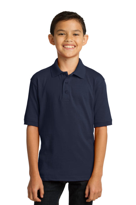 Port & Company ® Youth Core Blend Jersey Knit Polo. KP55Y - Port & Company KP55Y Polos/Knits Port & Company Deep Navy XS