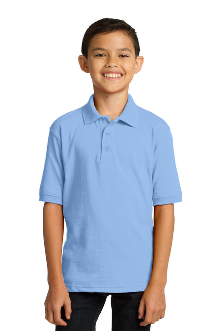 Port & Company ® Youth Core Blend Jersey Knit Polo. KP55Y - Port & Company KP55Y Polos/Knits Port & Company Light Blue XS