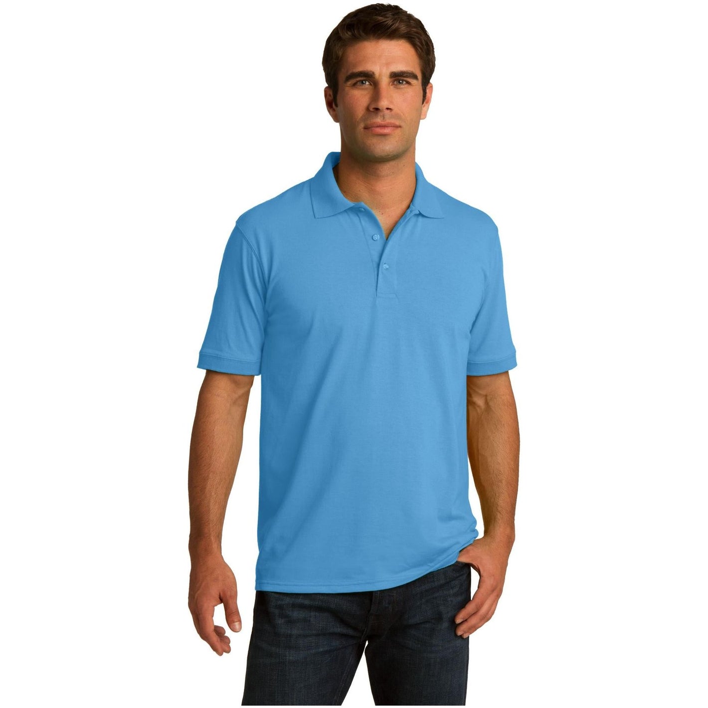 Port & Company ® Tall Core Blend Jersey Knit Polo. KP55T - Port & Company KP55T Polos/Knits Port & Company Aquatic Blue LT