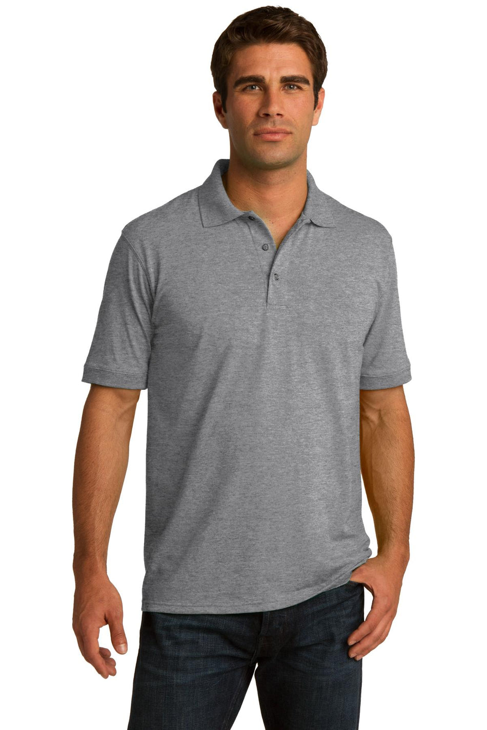 Port & Company ® Core Blend Jersey Knit Polo. KP55 - Athletic Heather - Port & Company KP55 Polos/Knits Port & Company Athletic Heather XS