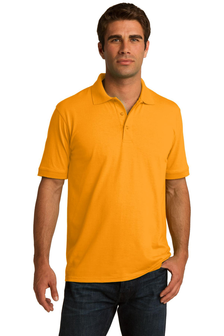 Port & Company ® Core Blend Jersey Knit Polo. KP55 - Gold - Port & Company KP55 Polos/Knits Port & Company Gold XS