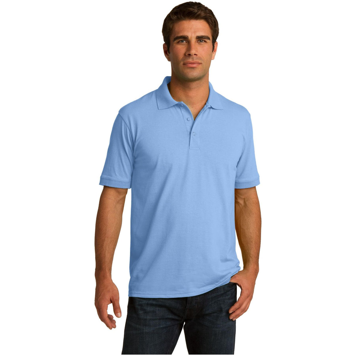 Port & Company ® Tall Core Blend Jersey Knit Polo. KP55T - Port & Company KP55T Polos/Knits Port & Company Light Blue Large Tall