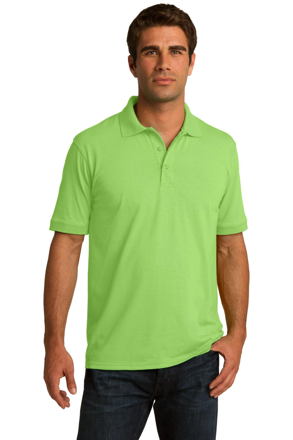 Port & Company ® Core Blend Jersey Knit Polo. KP55 - Lime - Port & Company KP55 Polos/Knits Port & Company Lime XS