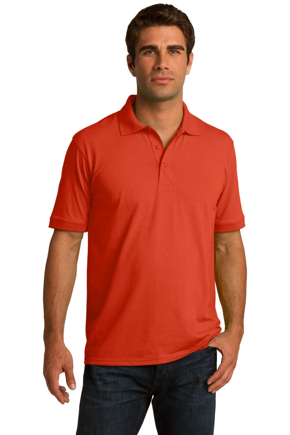 Port & Company ® Core Blend Jersey Knit Polo. KP55 - Orange - Port & Company KP55 Polos/Knits Port & Company Orange XS