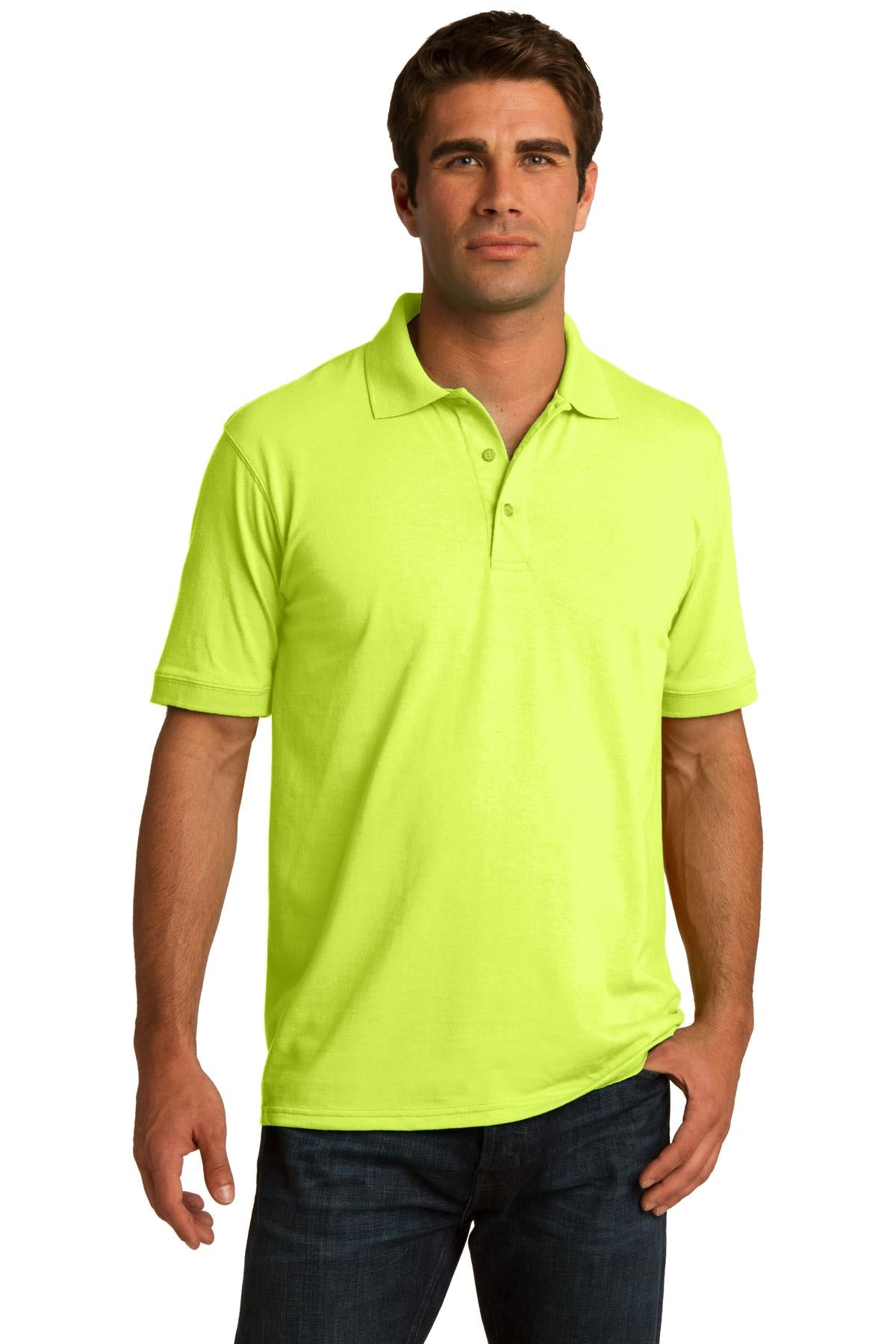 Port & Company ® Core Blend Jersey Knit Polo. KP55 - Safety Green - Port & Company KP55 Polos/Knits Port & Company Safety Green XS