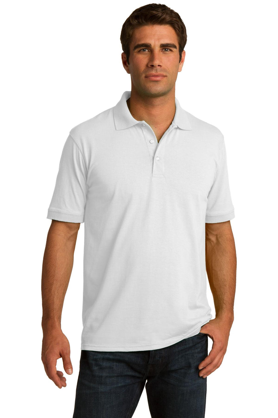 Port & Company ® Core Blend Jersey Knit Polo. KP55 - White - Port & Company KP55 Polos/Knits Port & Company White XS