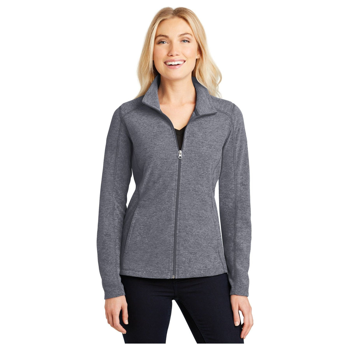 Port Authority ® Women's Heather Microfleece Full-Zip Jacket. L235 - Port Authority L235 Outerwear Port Authority