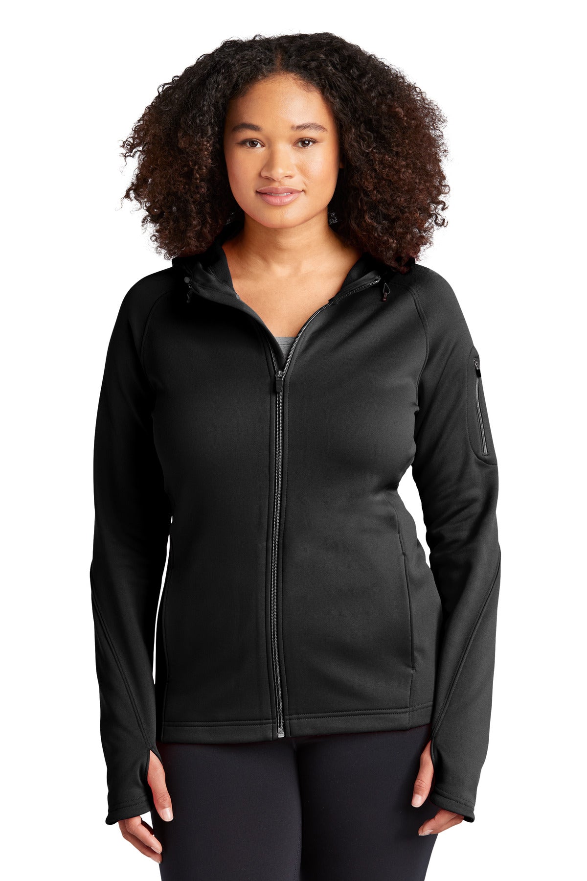 Sport-Tek ® Women's Tech Fleece Full-Zip Hooded Jacket. L248 - Sport-Tek L248 Activewear Sport-Tek Black XS