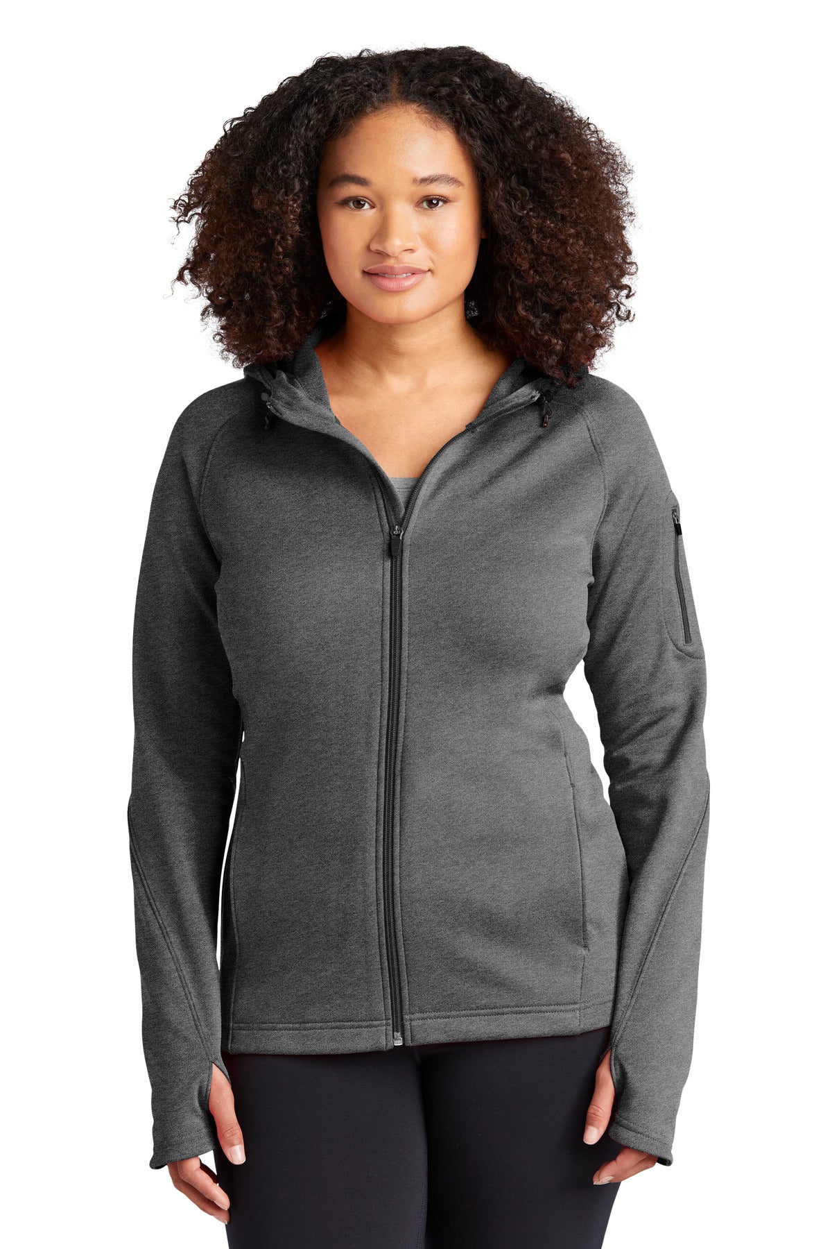 Sport-Tek ® Women's Tech Fleece Full-Zip Hooded Jacket. L248 - Sport-Tek L248 Activewear Sport-Tek Graphite Heather XS