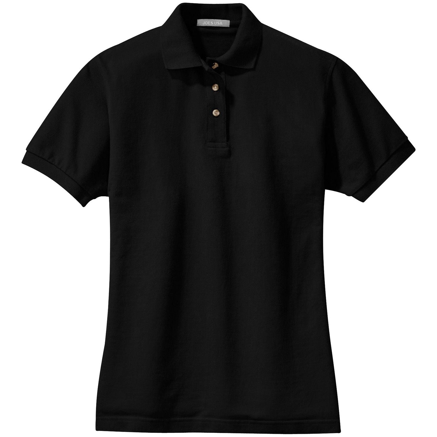 Ladies Pique Knit Polo Joe's USA Black X-Small