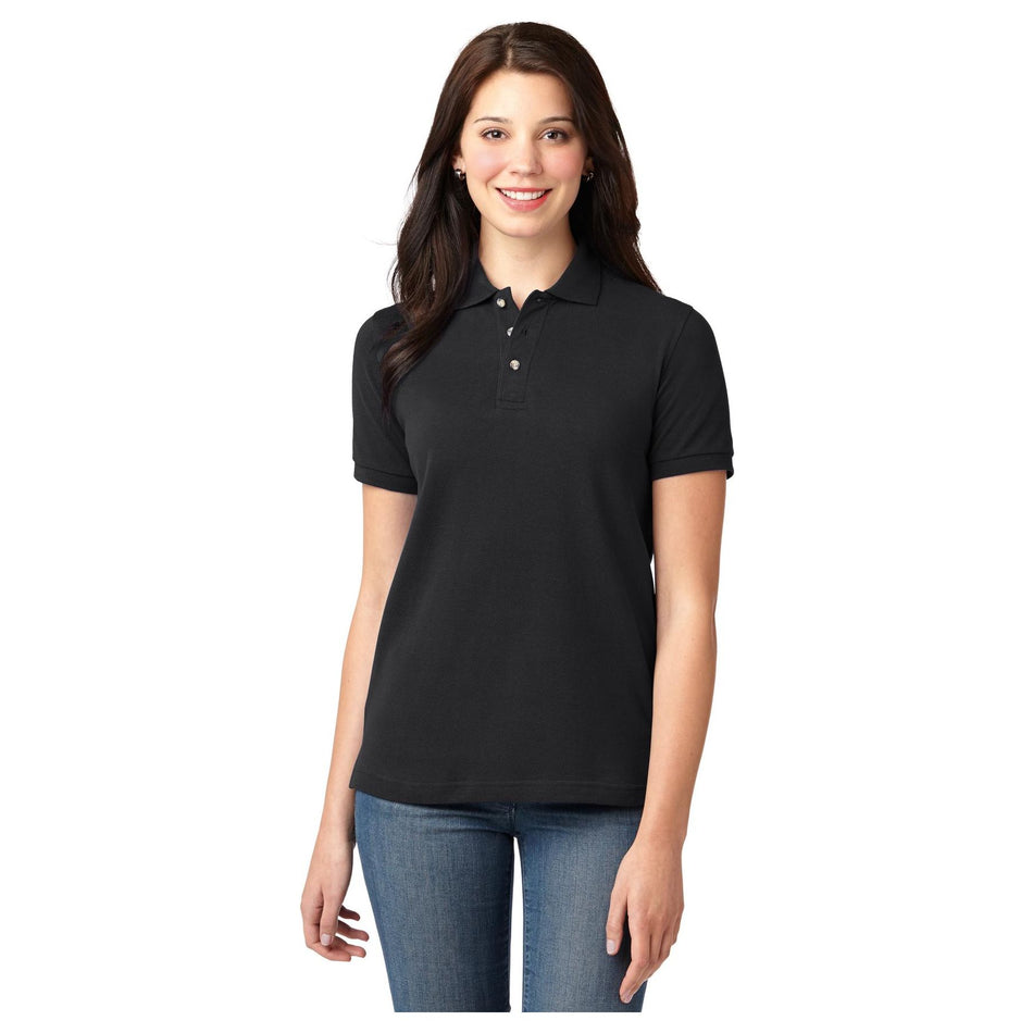 Port Authority ® Women's Heavyweight Cotton Pique Polo. L420 - Port Authority L420 Polos/Knits Port Authority Black XS